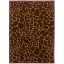 Indoor Brown Animal print Rug (32 X 57)