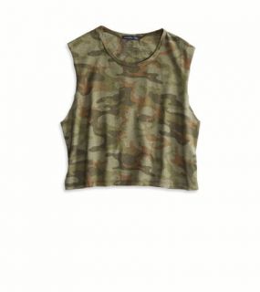 Classic Camo Graphic Muscle T Shirt Made In Italy By AEO, Womens One Size
