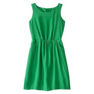 Merona Womens Woven Drapey Dress   Mahal Green   L