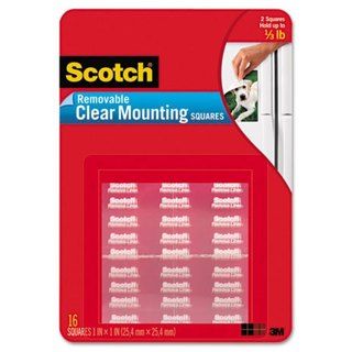 Scotch Mounting Squares Precut Removable 11/16 X 11/16 Clear 35/pack (Clear Model Mounting Squares Dimensions 11/16 x 11/16 Pack of 35 )