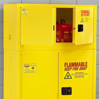 Eagle Stack On Flammable Liquids Safety Cabinet   43X18x22   15 Gallon Capacity   Manual Closing Doors   Yellow   Yellow