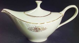 Lenox China Orleans Teapot & Lid, Fine China Dinnerware   Gold Leaves & Scrolls
