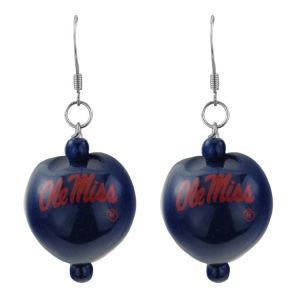 Mississippi Rebels NCAA Kukui Nut Earrings