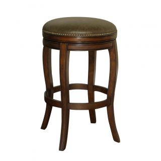 Wenden Brown Leather Swivel Counter Stool