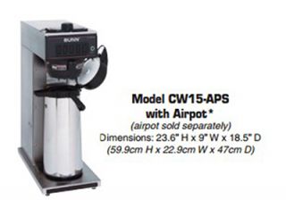 BUNN O Matic CW15 APS Airpot Coffee Brewer, Pourover, Gourmet Funnel, 120V