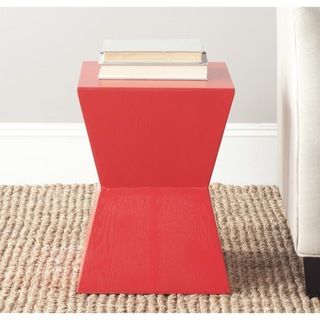 Lotem Hot Red Accent Table (Hot redMaterials Elm woodDimensions 17.9 inches high x 13 inches wide x 13 inches deepThis product will ship to you in 1 box.Furniture arrives fully assembled )