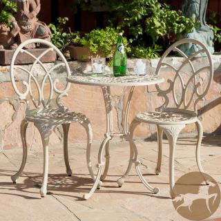 Christopher Knight Home Anacapa Off white Bistro Set (Off whiteMaterials Iron, aluminumFinish SandTable dimensions 28 inches high x 23.5 inches in diameterChair dimensions 35.75 inches high x 15.75 inches wide Assembly required )