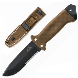 Gerber Knives 2201400 LMF II Survival Knife, Stainless Steel Blade BuiltIn Sharpener Coyote Brown