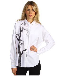 Costume National Shirt Womens Long Sleeve Button Up (White)