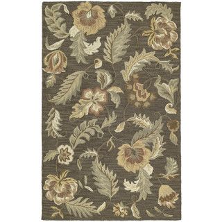 Hand tufted Lawrence Mocha Floral Wool Rug (3 X 5)