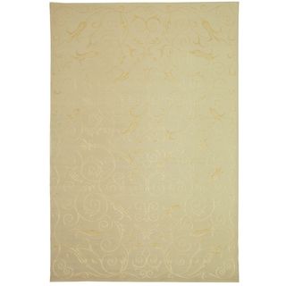 Safavieh Hand knotted Tibetan Iron Scrolls Pearl Cashmere/ Silk Rug (8 X 10)