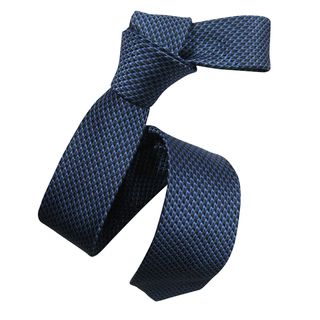 Dmitry Mens Blue Italian Silk Patterned Skinny Tie