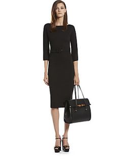 Gucci Belted Boatneck Dress   Black