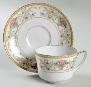 Eschenbach Esc23 Flat Cup & Saucer Set, Fine China Dinnerware   Baskets, Flowers