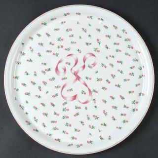 Ceralene Romantique Pink Cake Plate, Fine China Dinnerware   Pink Ribbon & Roses