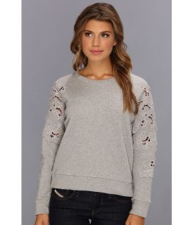 Rebecca Taylor Floral Cutout Sweatshirt Womens Sweatshirt (Gray)