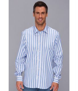 Report Collection L/S Stripe Shirt Mens Long Sleeve Button Up (Blue)