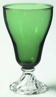 Anchor Hocking Burple Green Water Goblet   Green Bowl, Swirl Foot, No Trim