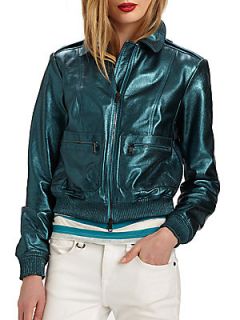 Statonbury Leather Jacket   Bright Green