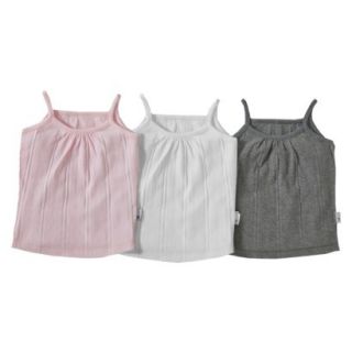 Burts Bees Baby Infant Toddler Girls 3 pack Camisole   Ivory/Pink/Grey 4T