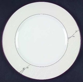 Waterford China Lisette Dinner Plate, Fine China Dinnerware   White & Silver Bra