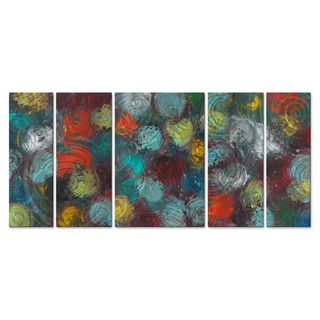 Hilary Winfield Positive Energy 5 piece Metal Wall Art Set (MediumSubject EnergyImage dimensions 23.5 inches tall x 56 inches wide )