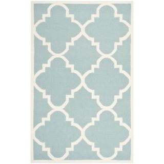 Safavieh Handwoven Moroccan Dhurrie Transitional Light Blue Wool Rug (5 X 8)