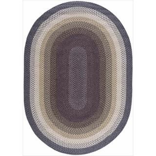 Hand woven Craftworks Braided Violet Multicolor Oval Rug (76 X 96)