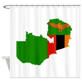  Zambia Flag and Map Shower Curtain  Use code FREECART at Checkout