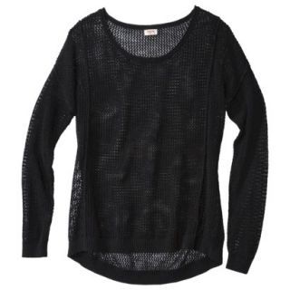 Mossimo Supply Co. Juniors Plus Size Mesh Pullover Sweater   Black 1