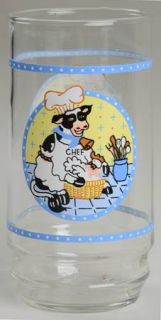 Newcor Kitchen Kow 14 Oz Glassware Tumbler, Fine China Dinnerware   Cow In Chefs