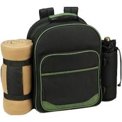 Picnic At Ascot Eco Picnic Backpack For Four With Blanket Forest Green