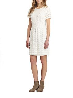 Tiered Eyelet & Jersey Dress   Marshmallow
