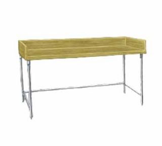 Advance Tabco 48 Bakers Top Work Table   30W, Wood Top, Galvanized Legs