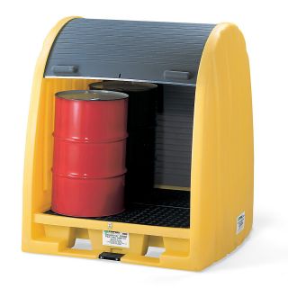 Enpac Hardcover Outdoor Drum Storage   56 1/2 X63x69   Yellow