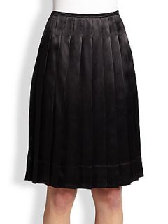 Marc Jacobs Pleated Satin Skirt   Black