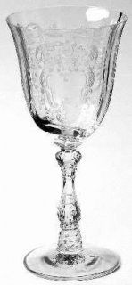 Fostoria Meadow Rose Clear Claret Wine   Stem #6016,Etch #328, Clear