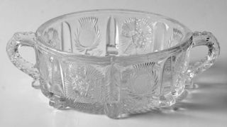Bryce Panelled Thistle Clear Round Butter Dish, No Lid   Pressed Thistle Desgn P