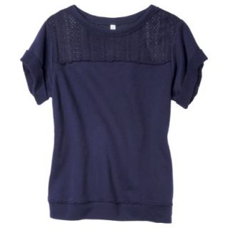 Xhilaration Juniors Short Sleeve Sweatshirt   Blue LRG