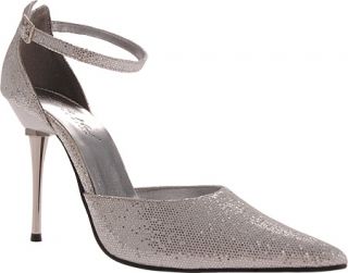 Womens Highest Heel Slick   Silver Glitter Two Piece Shoes