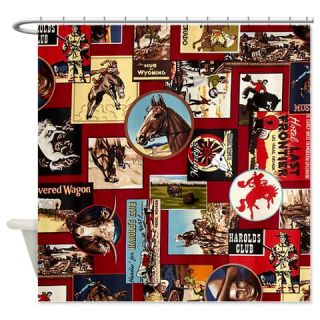  Wild West Red Collage Shower Curtain  Use code FREECART at Checkout