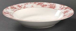 Lynns China Rosarium Chintz Rim Soup Bowl, Fine China Dinnerware   Elegance,Red