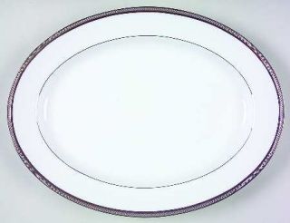 Noritake Renwick Platinum 13 Oval Serving Platter, Fine China Dinnerware   Lege