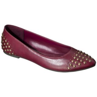 Womens Merona Olena Studded Pointed Toe Ballet Flat   Red 9.5