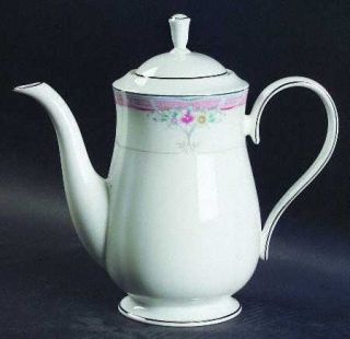 Lenox China Emily Coffee Pot & Lid, Fine China Dinnerware   Debut, Floral, Pink,