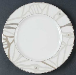Noritake Campania Luncheon Salad Plate, Fine China Dinnerware   Metallic Lines/D