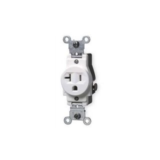 Leviton 5801W Electrical Outlet, Narrow Body Single Receptacle, 20A 520R White