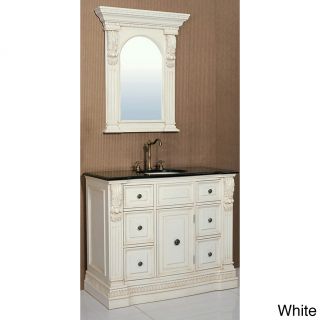 Granite Top 43 inch Single Sink Bathroom Vanity With Matching Mirror