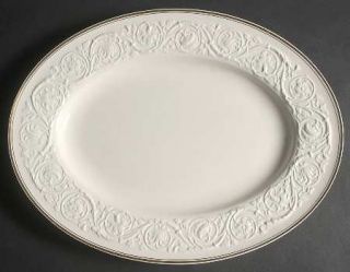Wedgwood Athenian Gold 16 Oval Serving Platter, Fine China Dinnerware   Patrici