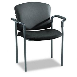 Hon Pagoda 4070 Series Stacking Chair, Black Vinyl, Arms (pack Of 2)